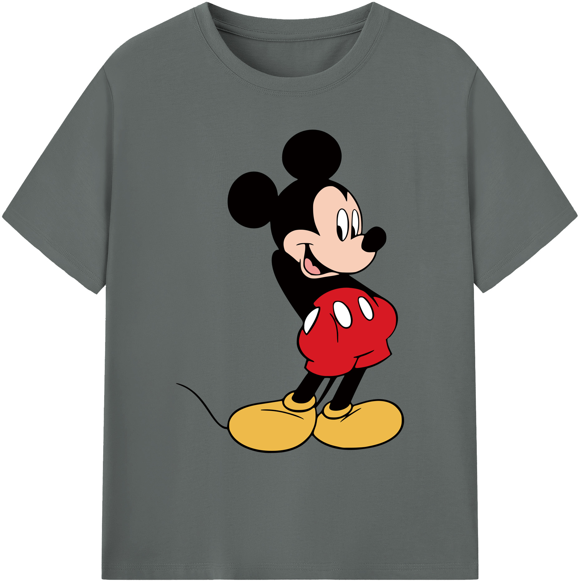 ミッキーマウス Mickey Mouse 綿100％ メンズ半袖Tシャツ｜肌触りやわらか＆通気性